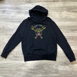 Teddy Fresh Spongebob Hoodie Men Black Pullover Embroidered Kangaroo 2020 Size M